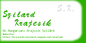 szilard krajcsik business card